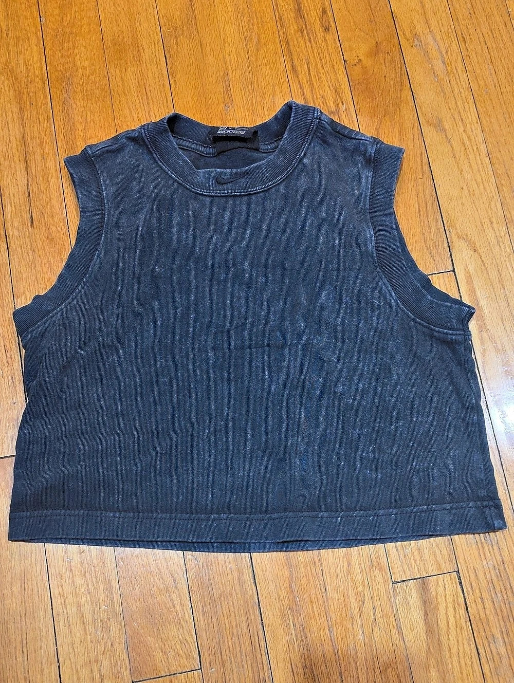 Nike Sportswear Acid Wash Cropped Tank Top Black XS